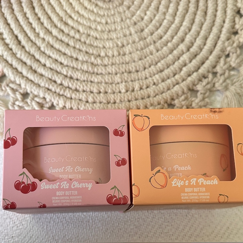 Beauty Creations Cherry and Peach Body Butter Duo